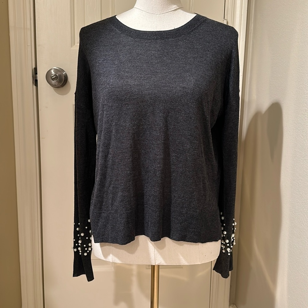 ZARA pearl knit sweater